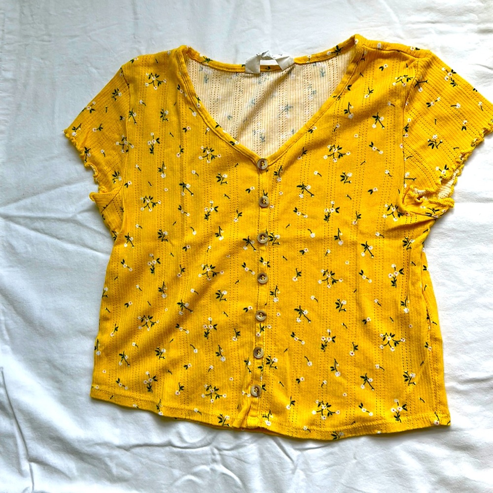 Yellow flower blouse